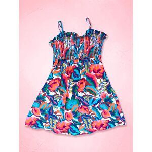 Maurices Plus Size 4X Floral Smocked Dress - Vibrant Abstract Summer Sun Dress